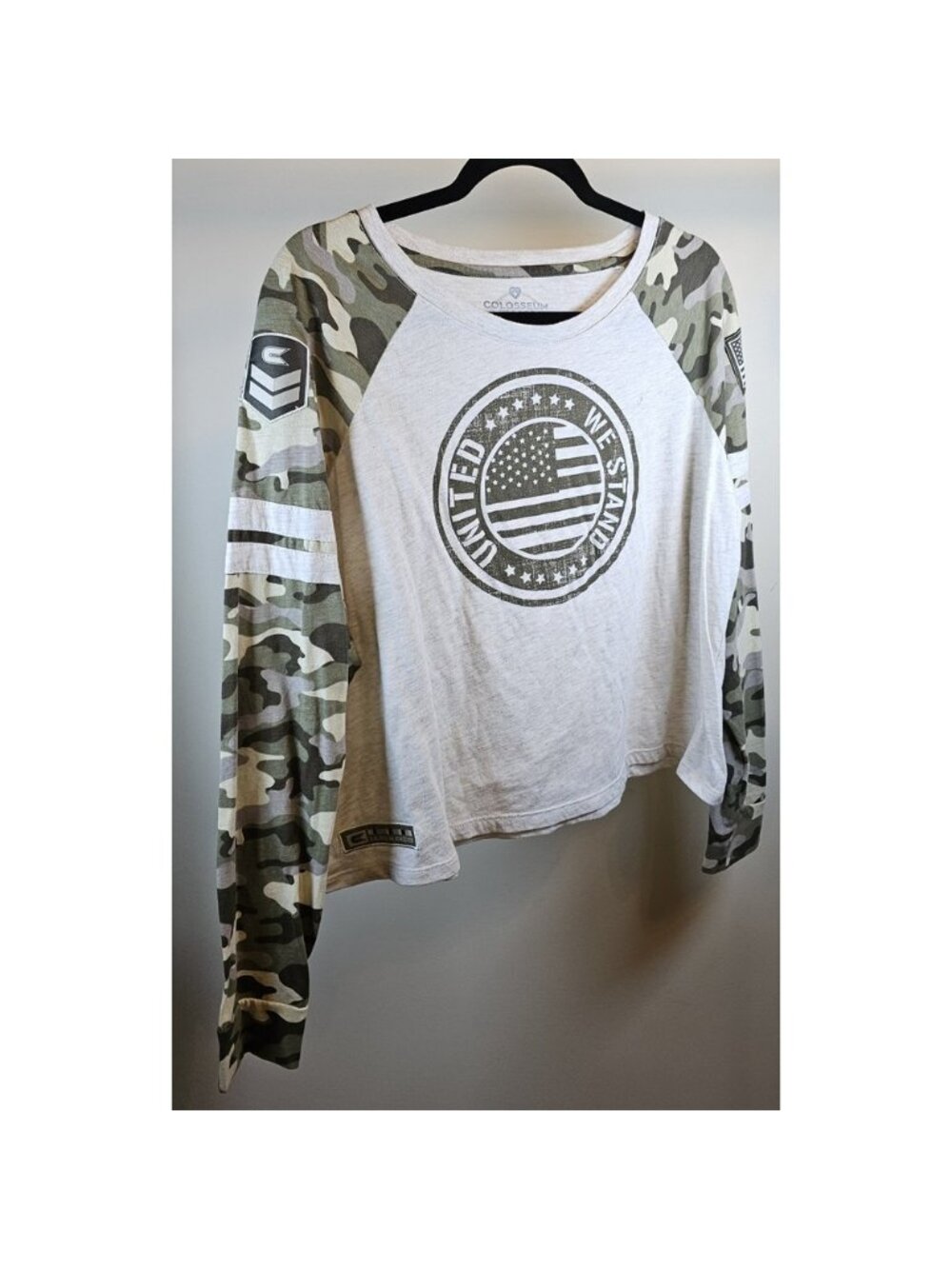 Colosseum " United We Stand"  Camouflage Long Sleeve Top- Women's Size X-Large - Picture 2 of 13
